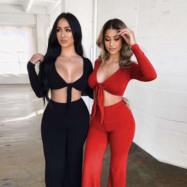 2020 fashion long sve bandage coat wide leg pants two piece set autumn and winter new, Black;gray
2020 fashion long sve bandage coat wide leg pants two piece set autumn and winter new, Black;gray