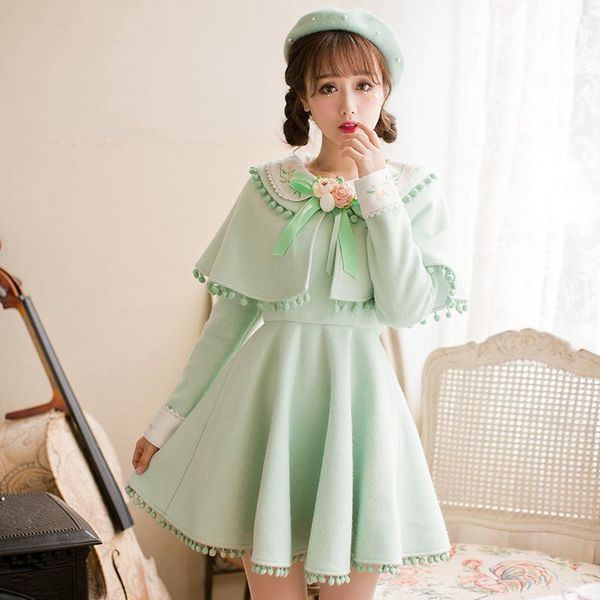 princess sweet lolita green cotten dress candy rain flower ornament a-line fake two pieces embroidery japanese design c16cd6179, Black;gray
princess sweet lolita green cotten dress candy rain flower ornament a-line fake two pieces embroidery japanese design c16cd6179, Black;gray