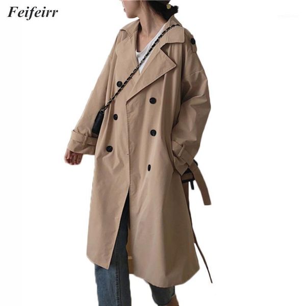 2020 spring korean version of the loose lapel double-breasted windbreaker jacket female elegant casual retro long coat cardigan1, Tan;black
2020 spring korean version of the loose lapel double-breasted windbreaker jacket female elegant casual retro long coat cardigan1, Tan;black