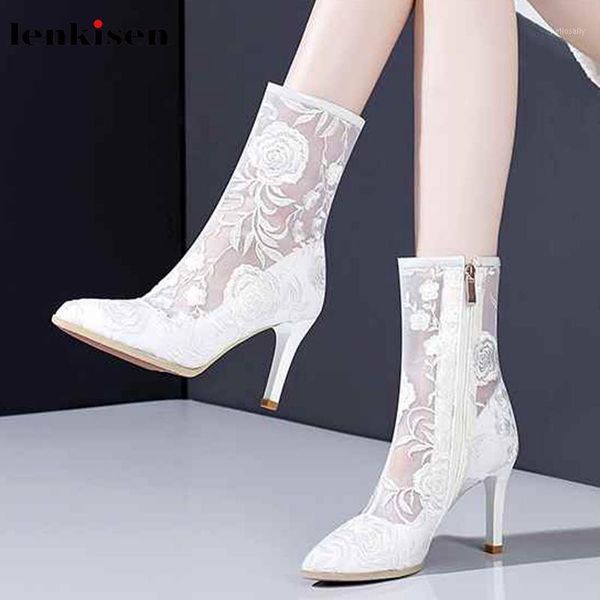 lenkisen new embroidery air mesh pointed toe zip stiletto high heels fashion lady autumn winter women breathable ankle boots l171, Black
lenkisen new embroidery air mesh pointed toe zip stiletto high heels fashion lady autumn winter women breathable ankle boots l171, Black