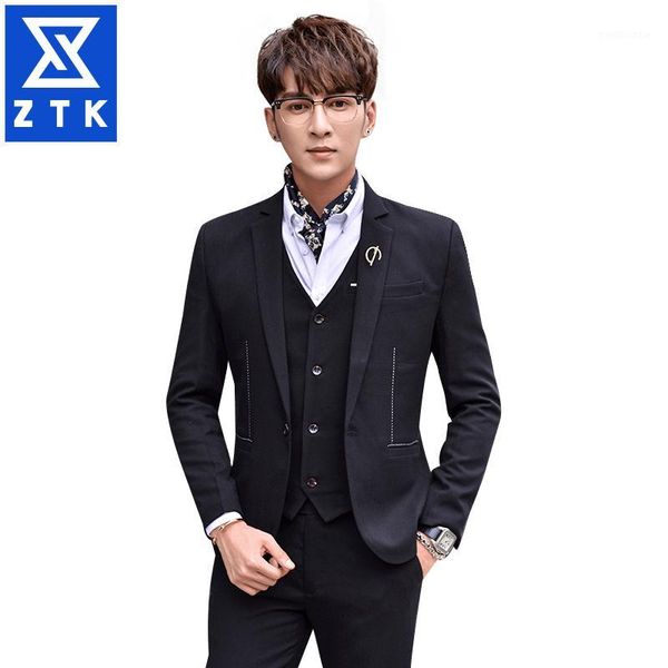 leisure business suit three-piece set korean version of the slim young man handsome wedding groom banquet dress male1, White;black
leisure business suit three-piece set korean version of the slim young man handsome wedding groom banquet dress male1, White;black