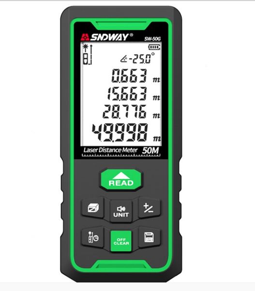 sndway laser distance meter digital range finder 100m 70m 50m rangefinder trena lazer tape measure ruler roulette measurer tool
sndway laser distance meter digital range finder 100m 70m 50m rangefinder trena lazer tape measure ruler roulette measurer tool