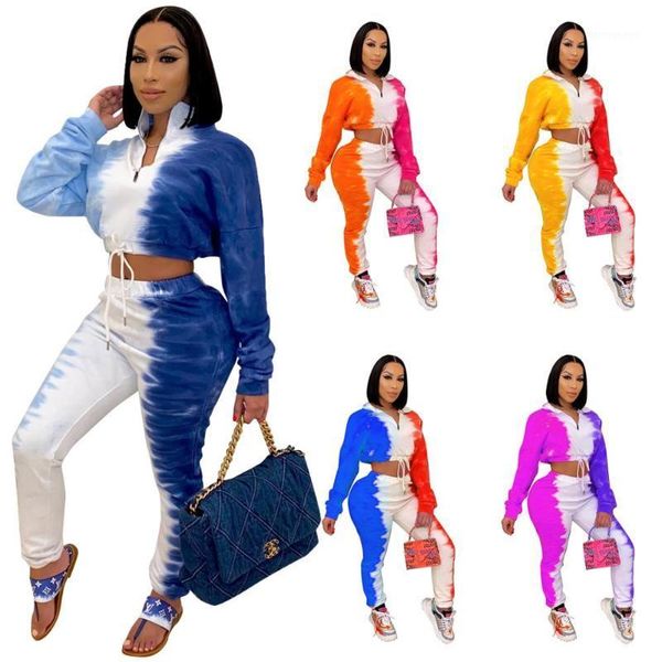 women's tracksuits casual women outfits with gradient tie-dye printing lady v-neck collar lace-up short tees + sport pants two-piece se, Gray
women's tracksuits casual women outfits with gradient tie-dye printing lady v-neck collar lace-up short tees + sport pants two-piece se, Gray