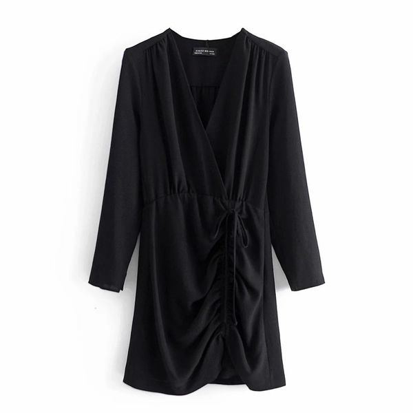 2021 new autumn draped black women vintage wrap long sleeve ruched mini dress woman elegant party ladies dresses uthp, Black;gray
2021 new autumn draped black women vintage wrap long sleeve ruched mini dress woman elegant party ladies dresses uthp, Black;gray