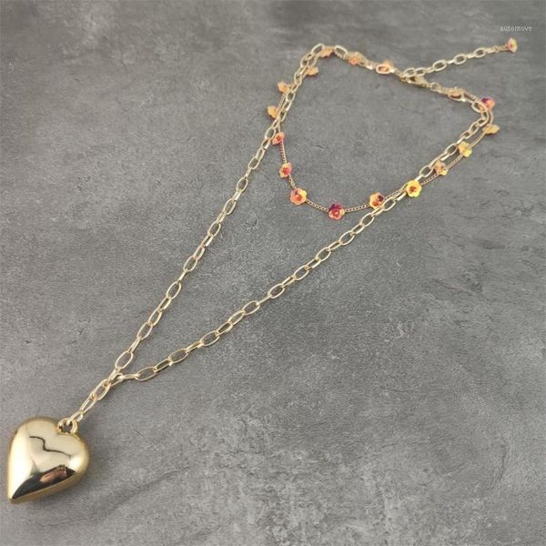 boho big heart pendant necklace chain flower multilayer fashion jewelry choker necklaces charms for girls1, Golden;silver
boho big heart pendant necklace chain flower multilayer fashion jewelry choker necklaces charms for girls1, Golden;silver