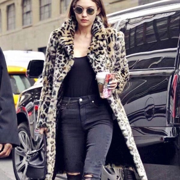women's fur & faux autumn and winter 2021 clothing imitation leopard pattern plush coat for women fashion european american st, Black
women's fur & faux autumn and winter 2021 clothing imitation leopard pattern plush coat for women fashion european american st, Black