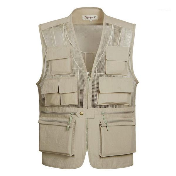 men's vests 2021 men's summer waistcoat vest with many pockets pographer sleeveless mesh jacket1, Black;white
men's vests 2021 men's summer waistcoat vest with many pockets pographer sleeveless mesh jacket1, Black;white