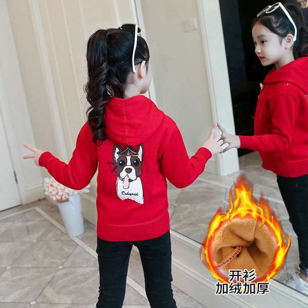 cloth children's winter sweater thickened cashmere lamb cartoon dog hooded cardigan et, Black
cloth children's winter sweater thickened cashmere lamb cartoon dog hooded cardigan et, Black