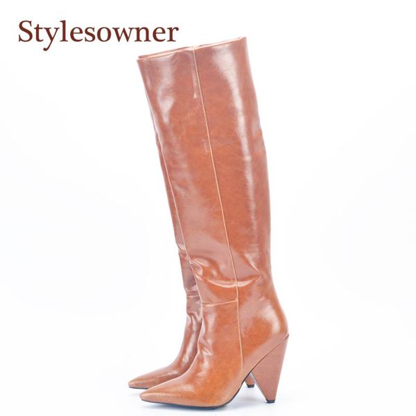 stylesowner 2020 est lady knee high boots brown black blue leather spike heel fashionable bootie big size boots
stylesowner 2020 est lady knee high boots brown black blue leather spike heel fashionable bootie big size boots