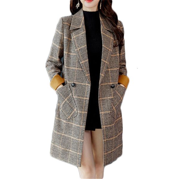 new autumn winter blends women's coat thick warm vintage wool overcoat casual women coats ol plaid female woolen coatj886, Black
new autumn winter blends women's coat thick warm vintage wool overcoat casual women coats ol plaid female woolen coatj886, Black