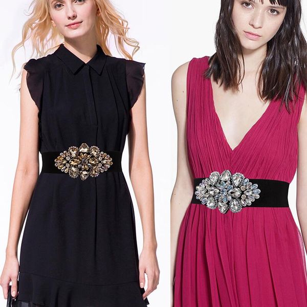 new cummerbunds belt women's elegant fashion dress waist decoration version diamond drill elastic, Black;brown
new cummerbunds belt women's elegant fashion dress waist decoration version diamond drill elastic, Black;brown