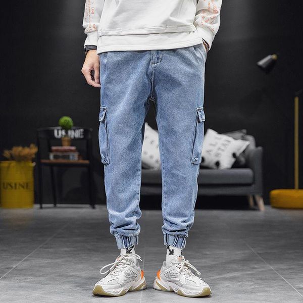 2021 spring and summer new models men jeans loose small feet leisure men trousers trousers, Blue
2021 spring and summer new models men jeans loose small feet leisure men trousers trousers, Blue