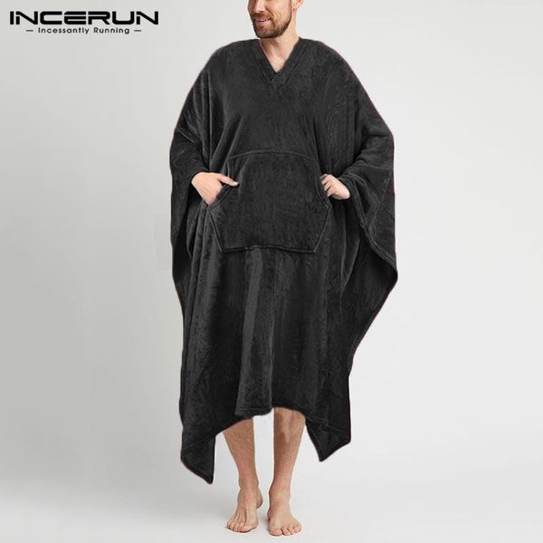 incerun man flare sleeve plush homewear comfortable lounge men solid cloak bathrobes leisure v neck loose sleep robes plus size, Black;brown
incerun man flare sleeve plush homewear comfortable lounge men solid cloak bathrobes leisure v neck loose sleep robes plus size, Black;brown