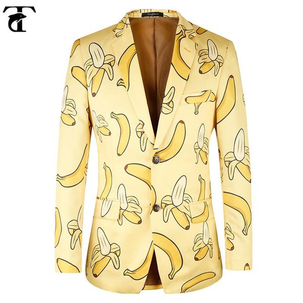 toturn men suit jacket casual banana pattern fashion yellow men suit blazer brand jacket plus euro size 44-58, White;black
toturn men suit jacket casual banana pattern fashion yellow men suit blazer brand jacket plus euro size 44-58, White;black