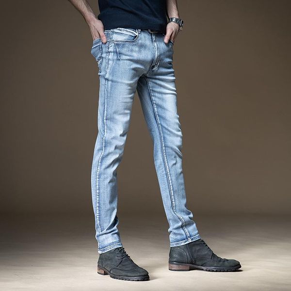 men's jeans light blue men stretch straight slim fit pants business casual plus size denim trousers
men's jeans light blue men stretch straight slim fit pants business casual plus size denim trousers
