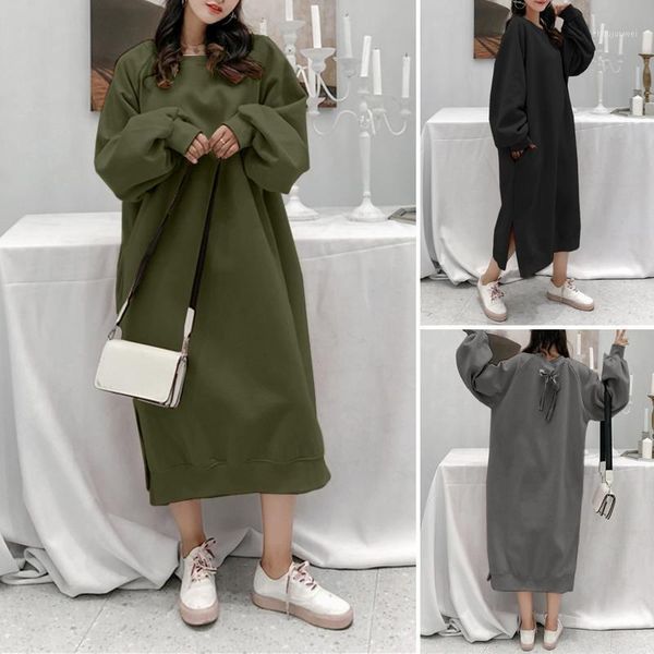 plus size fashion solid hoodies dress women's spring sweatshirts zanzea 2021 casual puff sleeve midi vestidos female split robe1, Black;gray
plus size fashion solid hoodies dress women's spring sweatshirts zanzea 2021 casual puff sleeve midi vestidos female split robe1, Black;gray