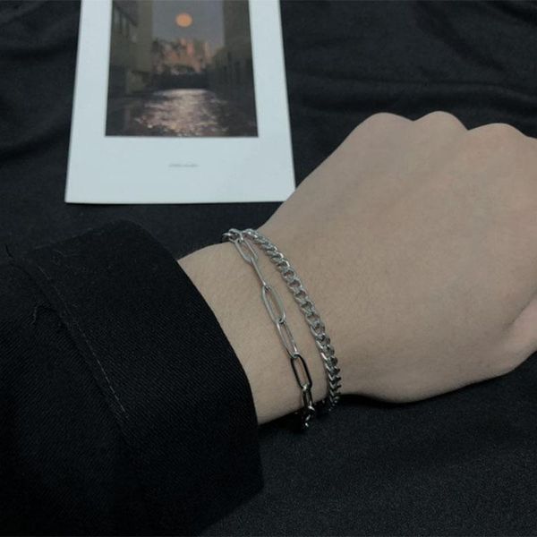 2021 autumn vintage letters geometric bracelet double layer silver color chain bracelet for women men jewelry gifts, Black
2021 autumn vintage letters geometric bracelet double layer silver color chain bracelet for women men jewelry gifts, Black