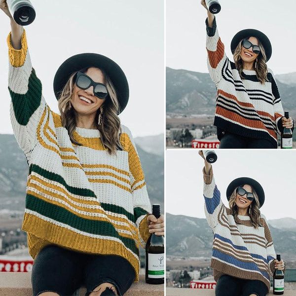 women's sweaters women autumn long sleeve sweater loose fashion patchwork o neck winter pullover female jumper, White;black
women's sweaters women autumn long sleeve sweater loose fashion patchwork o neck winter pullover female jumper, White;black