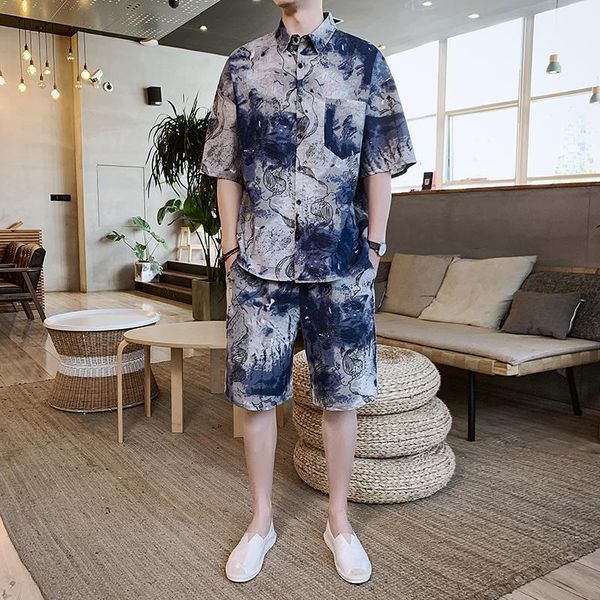 2020 men's sportswear men's short-sleeved shirt suit retro trend casual loose clothes summer sports suit t-shirt + shorts -5xl1, Gray
2020 men's sportswear men's short-sleeved shirt suit retro trend casual loose clothes summer sports suit t-shirt + shorts -5xl1, Gray