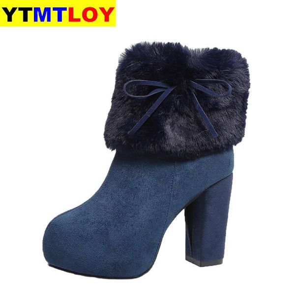 super high heel women's boots warm winter plush ankle boots fashion increase women shoes suede round toe flanging female booties, Black
super high heel women's boots warm winter plush ankle boots fashion increase women shoes suede round toe flanging female booties, Black