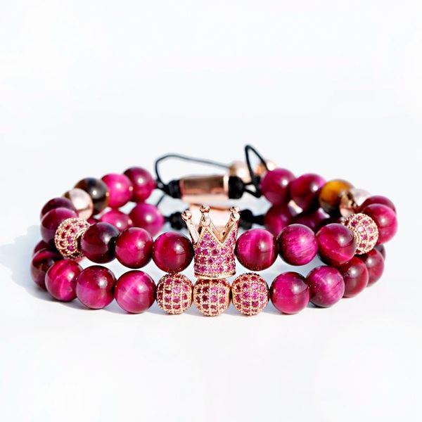 luxury classic crown cz zircon pave weaving bracelet homme charm rose red tiger eye stone beads bracelet women, Black
luxury classic crown cz zircon pave weaving bracelet homme charm rose red tiger eye stone beads bracelet women, Black