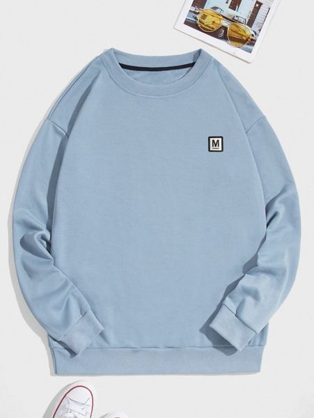 romwe guys letter round neck sweatshirt u1ew#, Black 
romwe guys letter round neck sweatshirt u1ew#, Black