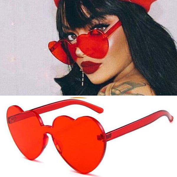 fashion cute retro love heart rimless sunglasses women designer sun glasses eyewear candy color uv400, White;black
fashion cute retro love heart rimless sunglasses women designer sun glasses eyewear candy color uv400, White;black