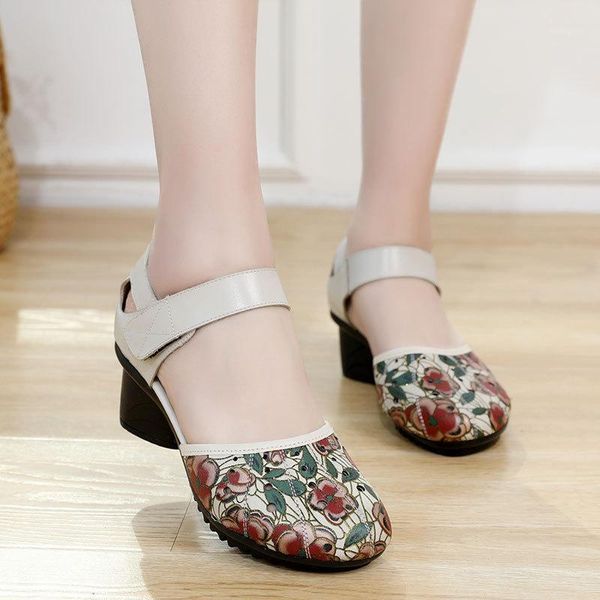 elegance vintage women hollow out heel genuine leather sandals buckle strap 4.5cm square high heels printing shoes for women1, Black
elegance vintage women hollow out heel genuine leather sandals buckle strap 4.5cm square high heels printing shoes for women1, Black