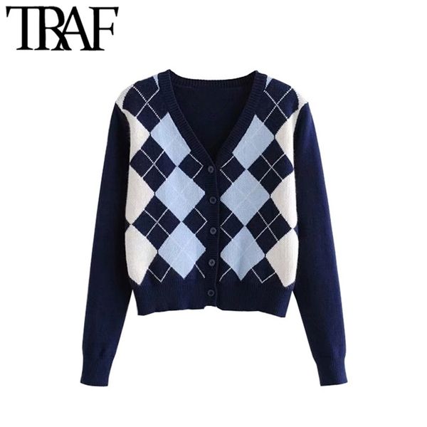 traf women cardigan vintage stylish geometric pattern short knitted sweater fashion long sleeve england style outerwear chaqueta 201119, White;black
traf women cardigan vintage stylish geometric pattern short knitted sweater fashion long sleeve england style outerwear chaqueta 201119, White;black