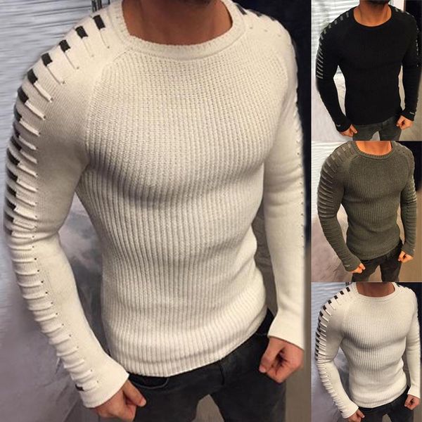 2020 men spring autumn long sleeve striped casual knit pullover male sweater, White;black
2020 men spring autumn long sleeve striped casual knit pullover male sweater, White;black