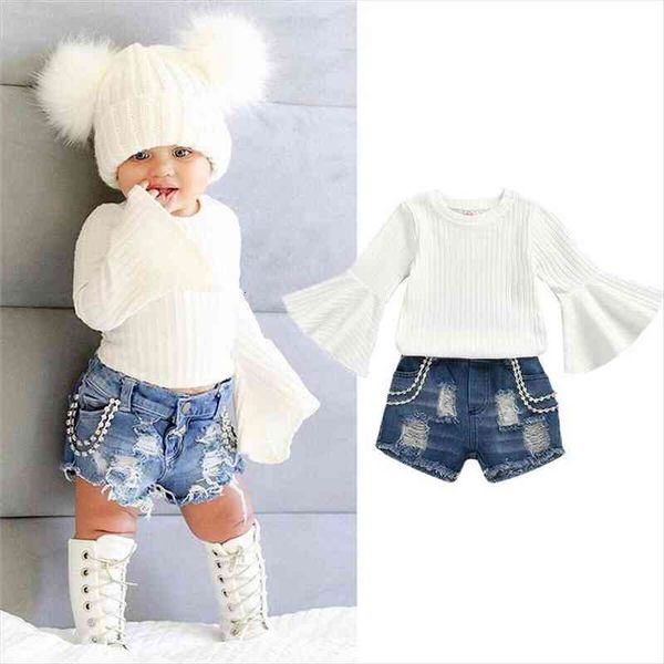 fashion summer girl clothes flare sleeve knitted denim shorts baby toddler girl outfits children clothing set 1-5y, White
fashion summer girl clothes flare sleeve knitted denim shorts baby toddler girl outfits children clothing set 1-5y, White
