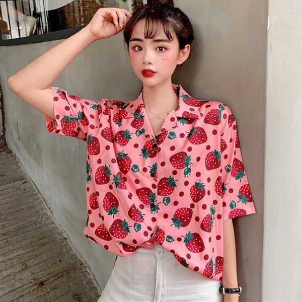 2020 ladies casual korean version cute summer fashion women short sleeve shirts print strawberry1, White
2020 ladies casual korean version cute summer fashion women short sleeve shirts print strawberry1, White
