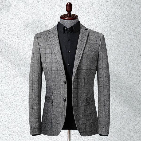 men's suits & blazers brand light luxury men smart casual plaid small suit jacket male spring autumn micro elastic coat, White;black
men's suits & blazers brand light luxury men smart casual plaid small suit jacket male spring autumn micro elastic coat, White;black