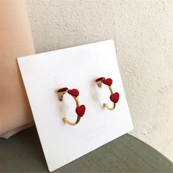 stud ruanme temperament of a pair earrings ear ring c word women contracted metal heart-shaped jewelry, Golden;silver 
stud ruanme temperament of a pair earrings ear ring c word women contracted metal heart-shaped jewelry, Golden;silver