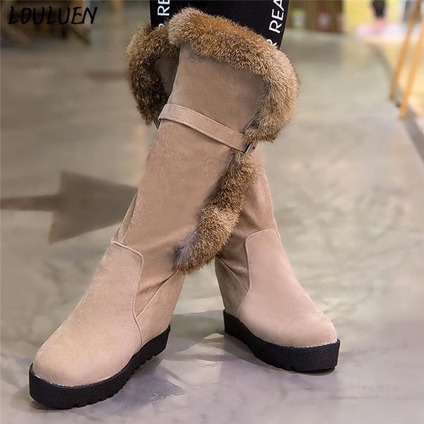 louluen 2020 boots women's leisure wedges increase shoes round-toe keep warm long tube snow boots roman laarzen bottes mujer, Black
louluen 2020 boots women's leisure wedges increase shoes round-toe keep warm long tube snow boots roman laarzen bottes mujer, Black