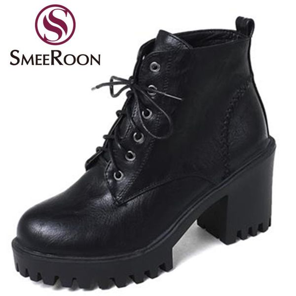 smeeroon 2020 lace up ankle boots woman comfortable round toe boots thick high heels winter with fur women's shoes, Black
smeeroon 2020 lace up ankle boots woman comfortable round toe boots thick high heels winter with fur women's shoes, Black