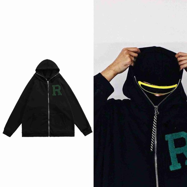 mei chao gao street raf simons towel embroidered in english broken hole zipper hooded men's and women's sweater jacket plush, Black;brown
mei chao gao street raf simons towel embroidered in english broken hole zipper hooded men's and women's sweater jacket plush, Black;brown