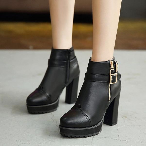 rock shoes woman women's boots autumn leather booties platform low heels booties round toe boots-women winter, Black
rock shoes woman women's boots autumn leather booties platform low heels booties round toe boots-women winter, Black
