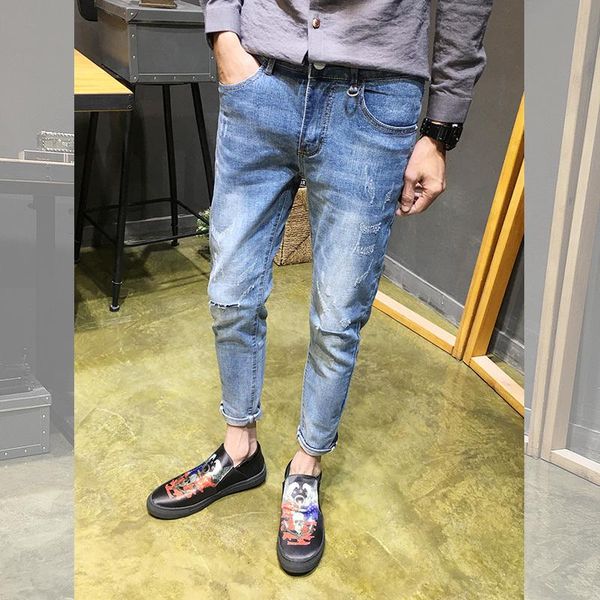 men's jeans nice spring and summer korean version of the tide simple loose tight elastic social wind casual retro hole size 29-37, Blue
men's jeans nice spring and summer korean version of the tide simple loose tight elastic social wind casual retro hole size 29-37, Blue