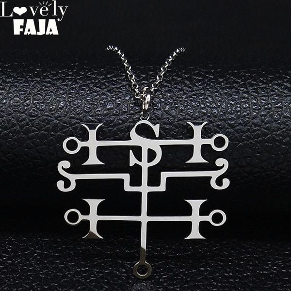 pendant necklaces 2021 fashion satan symbol of the demon stainless steel necklace women/men silver color chain jewelry cadena n3056s03
pendant necklaces 2021 fashion satan symbol of the demon stainless steel necklace women/men silver color chain jewelry cadena n3056s03