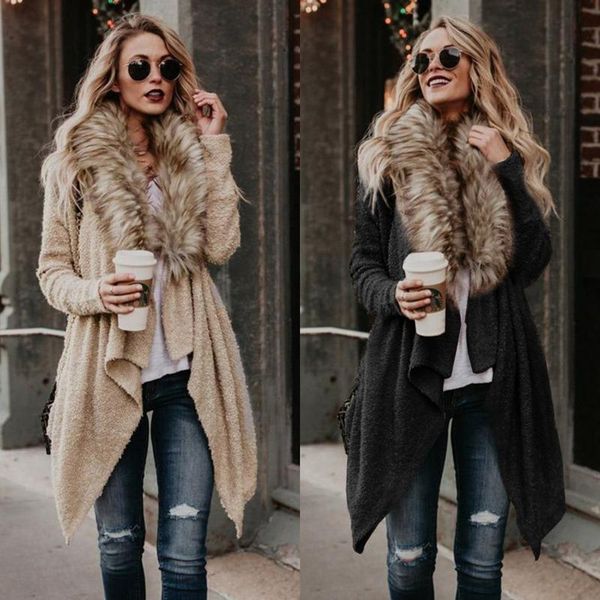 women's trench coats 2021 fall winter big hair collar cardigan plush knitted windbreaker ladies simple warmth long coat for women, Tan;black
women's trench coats 2021 fall winter big hair collar cardigan plush knitted windbreaker ladies simple warmth long coat for women, Tan;black