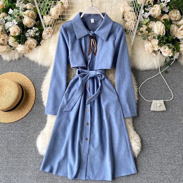 2021 new singer college girl style retro collar long button autumn fashion streetwear a-line dress vk2g, Black;gray
2021 new singer college girl style retro collar long button autumn fashion streetwear a-line dress vk2g, Black;gray