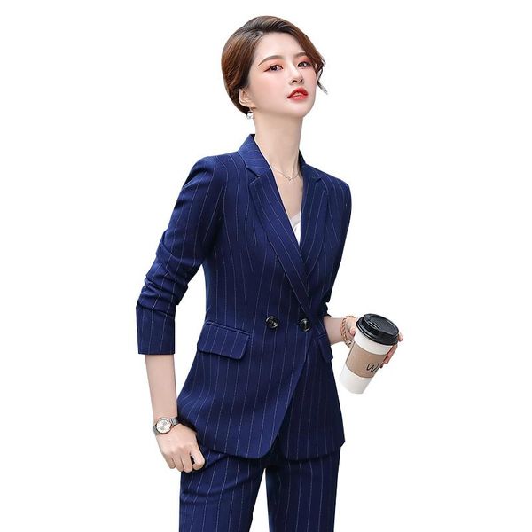 women's two piece pants 2021 arrival green blue striped women formal pant suit ladies fashion business work 2 set, White
women's two piece pants 2021 arrival green blue striped women formal pant suit ladies fashion business work 2 set, White