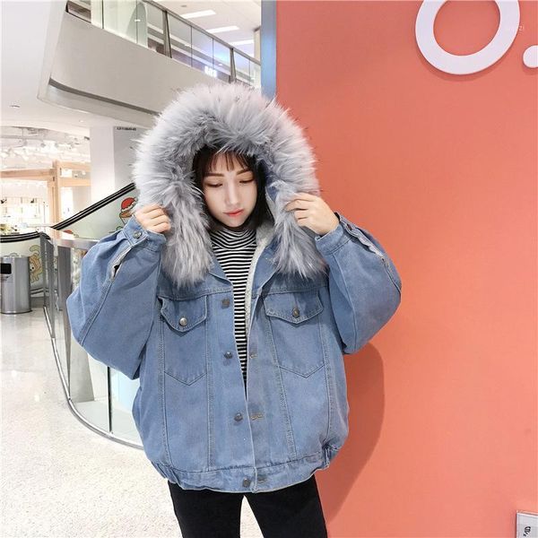 version loose thick plush hair collar winter women's clothing korean denim coat warm plush cotton padded coat cotton1, Black
version loose thick plush hair collar winter women's clothing korean denim coat warm plush cotton padded coat cotton1, Black