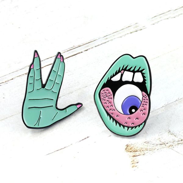 new creative exaggeration green hand mouth tongue brooch mouth grows eyes brooch shaped monster cartoon brooch fashion, Blue
new creative exaggeration green hand mouth tongue brooch mouth grows eyes brooch shaped monster cartoon brooch fashion, Blue