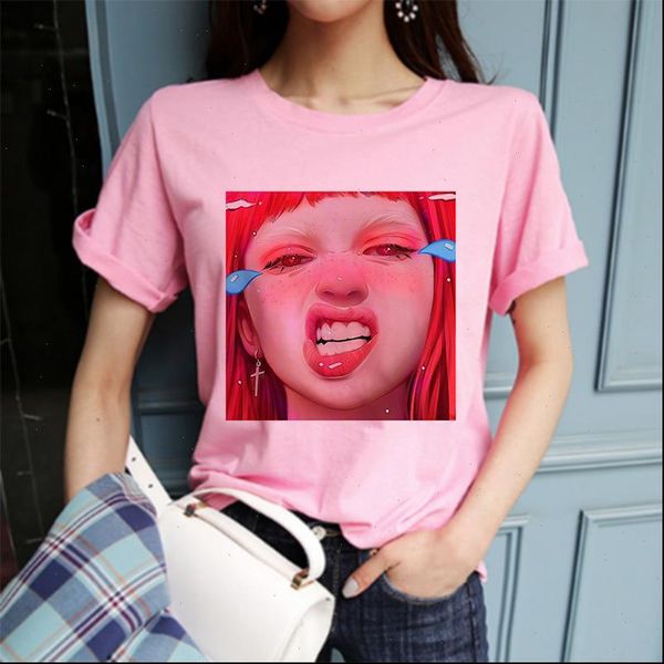 women clothing t shirt pink 2021 summer spoof funny fashion print kpop korean harajuku vintage streetwear personality female, White
women clothing t shirt pink 2021 summer spoof funny fashion print kpop korean harajuku vintage streetwear personality female, White