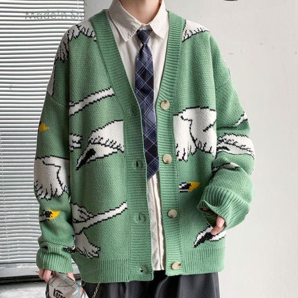 men's sweaters qunque 2021 winter cardigan warmth fashion animal casual streetwear loose knit sweater jacket men, White;black
men's sweaters qunque 2021 winter cardigan warmth fashion animal casual streetwear loose knit sweater jacket men, White;black