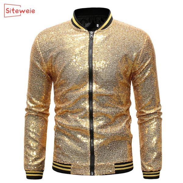 men's jackets siteweie sequins jacket korean fashion men clothing trends casual party club baseball sport outdoor coats g439, Black;brown
men's jackets siteweie sequins jacket korean fashion men clothing trends casual party club baseball sport outdoor coats g439, Black;brown