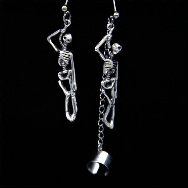 1pair new punk gothic skeleton tassel stud earrings ear clip for women men personality asymmetrical skull earrings jewelry e129 wmtehy, Bronze;silver
1pair new punk gothic skeleton tassel stud earrings ear clip for women men personality asymmetrical skull earrings jewelry e129 wmtehy, Bronze;silver