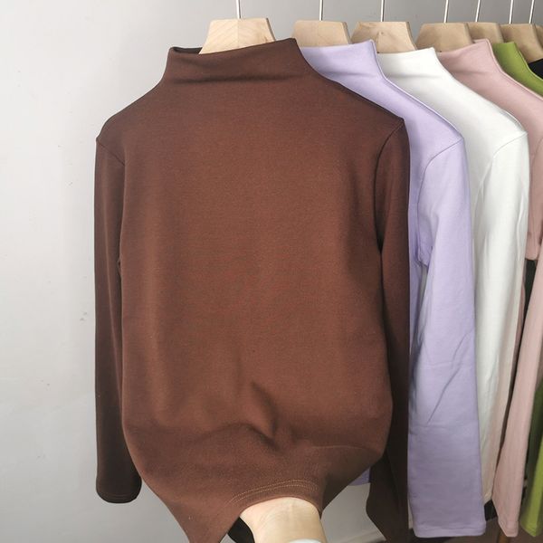 t-shirt woman clothes long-sleeved bottoming female solid color autumn and winter new half-high collar korean shirt
t-shirt woman clothes long-sleeved bottoming female solid color autumn and winter new half-high collar korean shirt